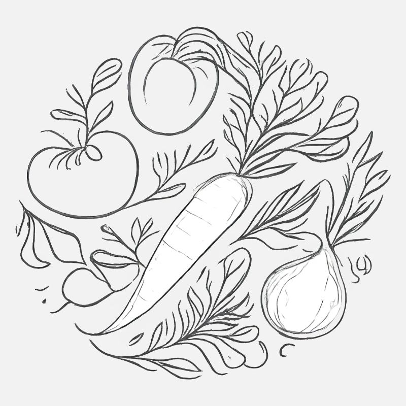 Botanical Vegetable Lineart