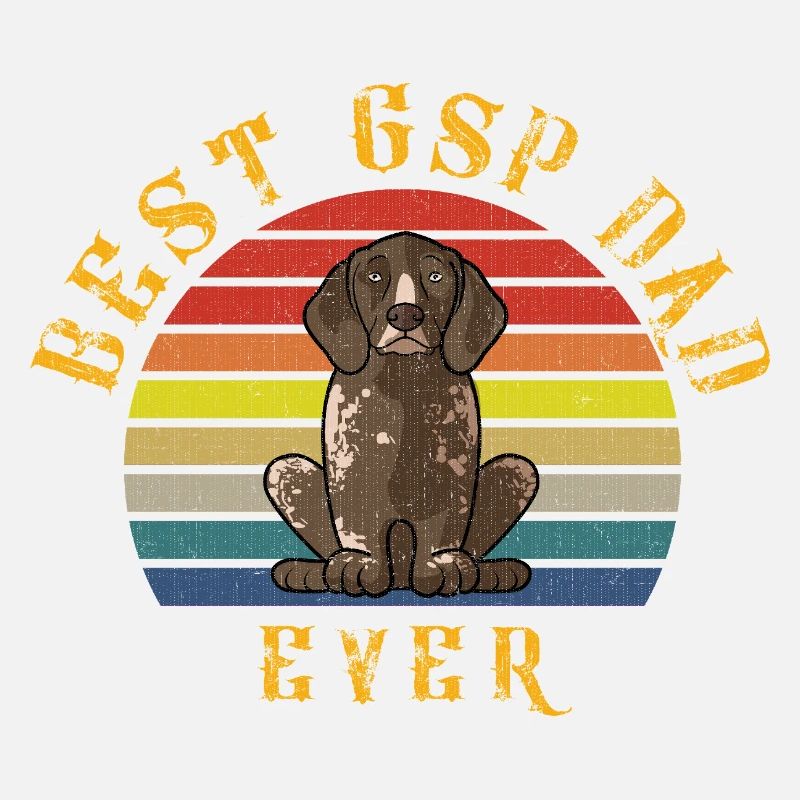 Best GSP Dad Ever German Shorthaired Pointer Retro