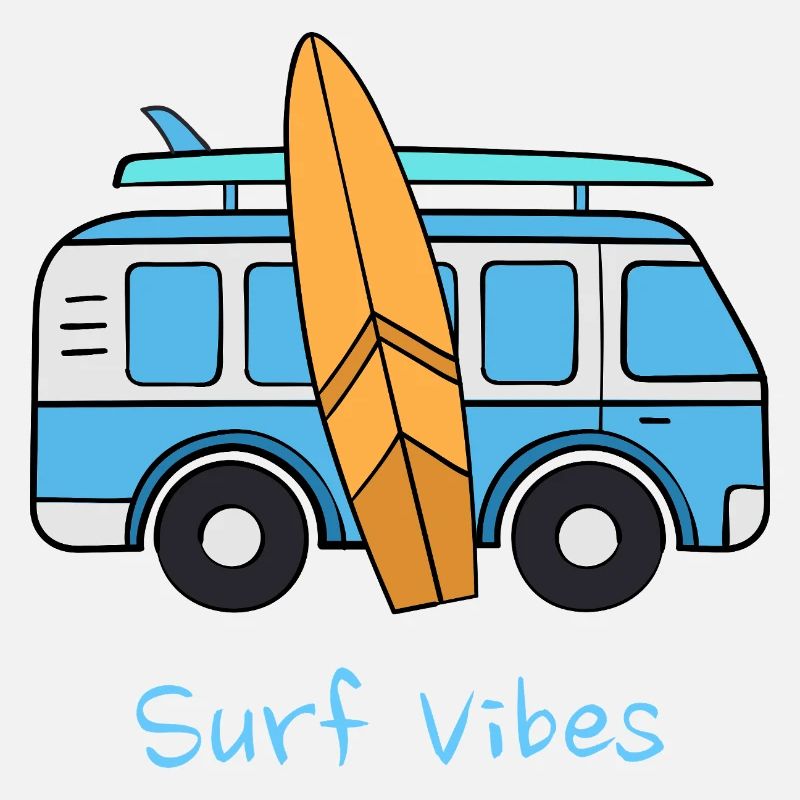 Surf Vibes Van de voyage vintage bleu Surf Surf