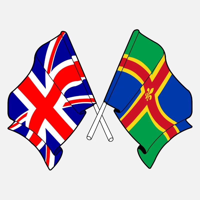 Lincolnshire-Flagge + Großbritannien
