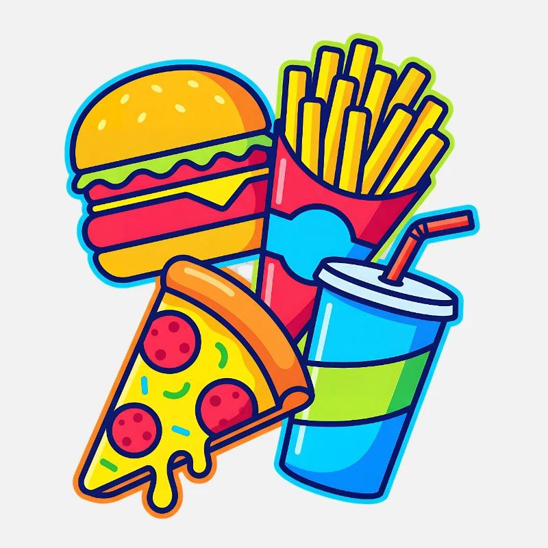 Illustration de combos de restauration rapide