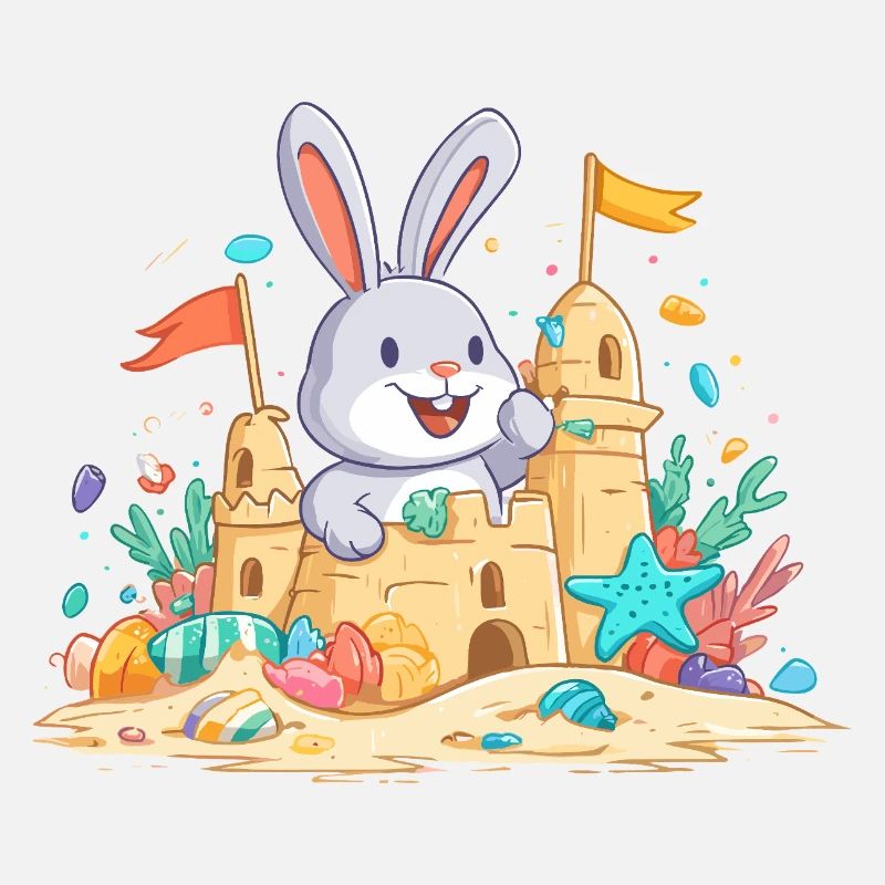 Un lapin d’été dans la basse à sable