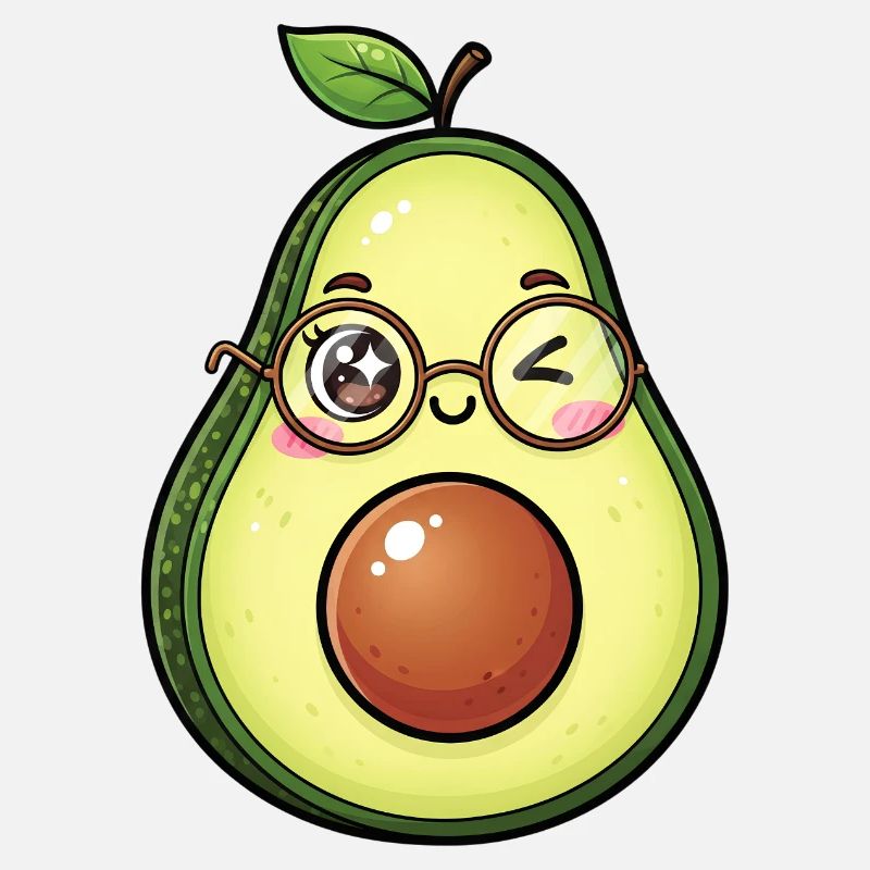 Avocado with Glasses Wink