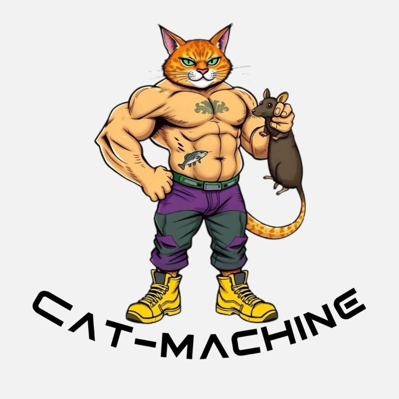 Cat muscle hero with mouse