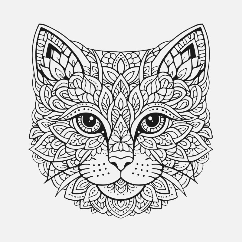 Mandala Katze Gesicht
