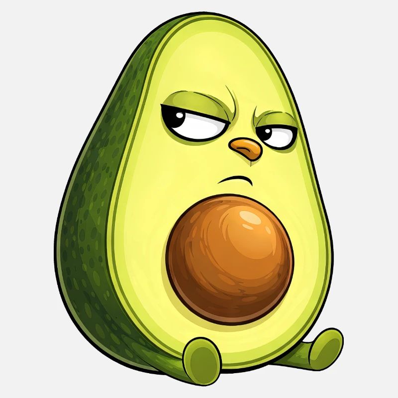 Coole Avocado mit Sonnenbrille skeptischer Blick