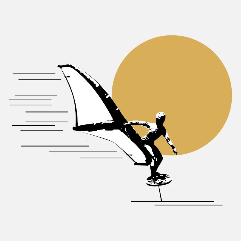 Wingfoiler devant le soleil