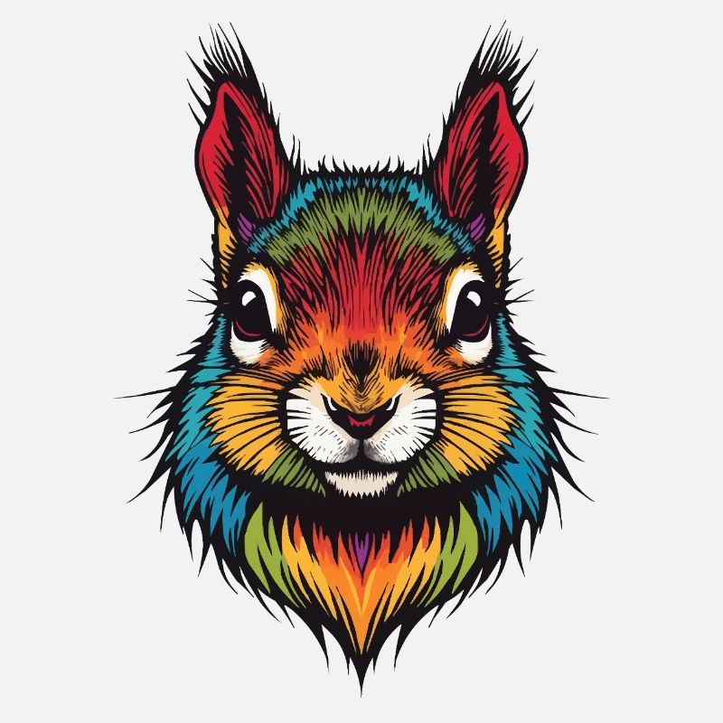 Buntes Eichhörnchen tierische Farbexplosion