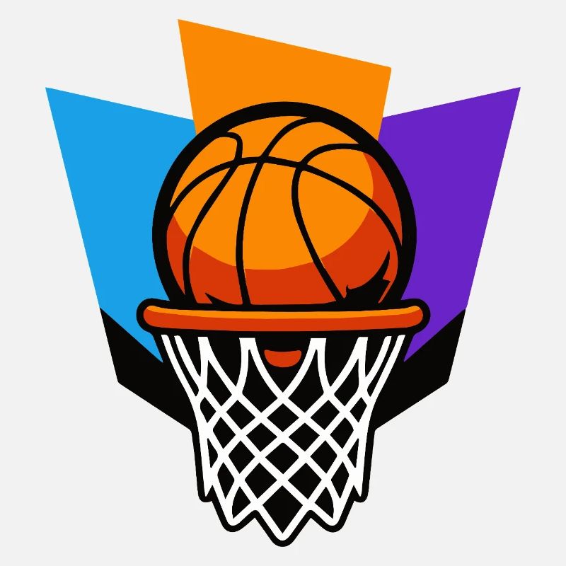 Conception graphique du dunk de panier de basket-ball