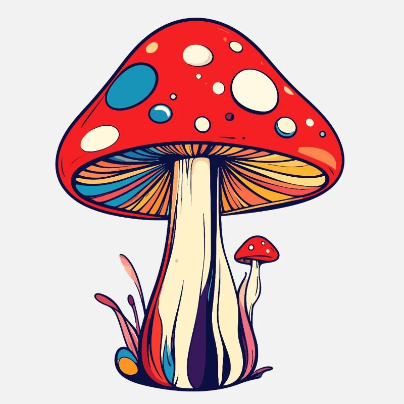 Bunter Fliegen Pilz psychedelisch Muster Pilze