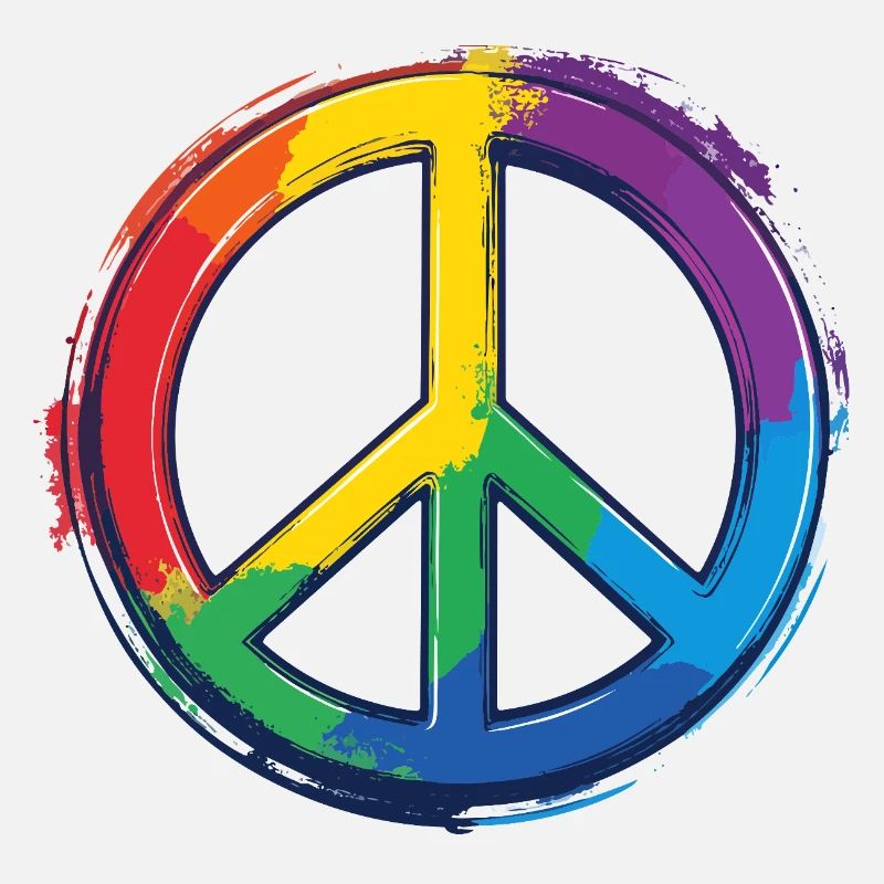 Regenbogen Peacezeichen Frieden Peace Symbol Icon