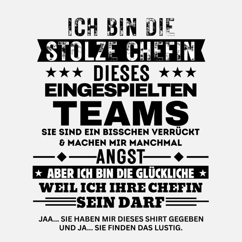 die stolze Chefin dieses eingespielten Teams