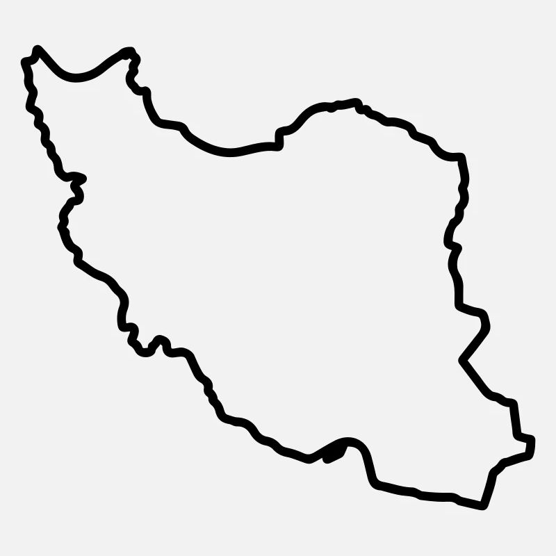 Iran Map Silhouette Persia