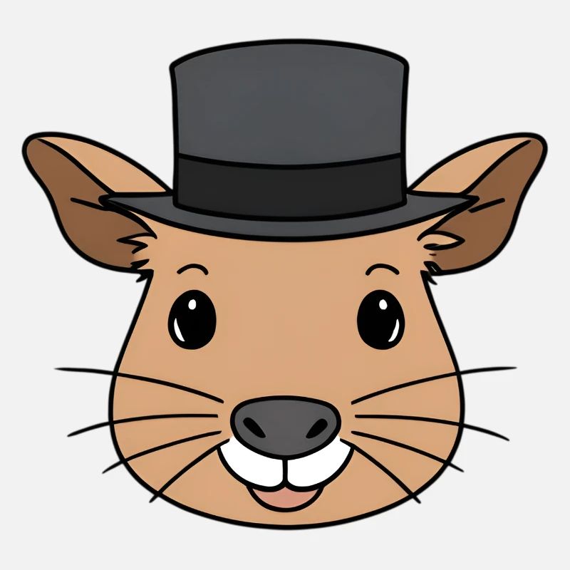 Cartoon de capybara avec haut-de-forme