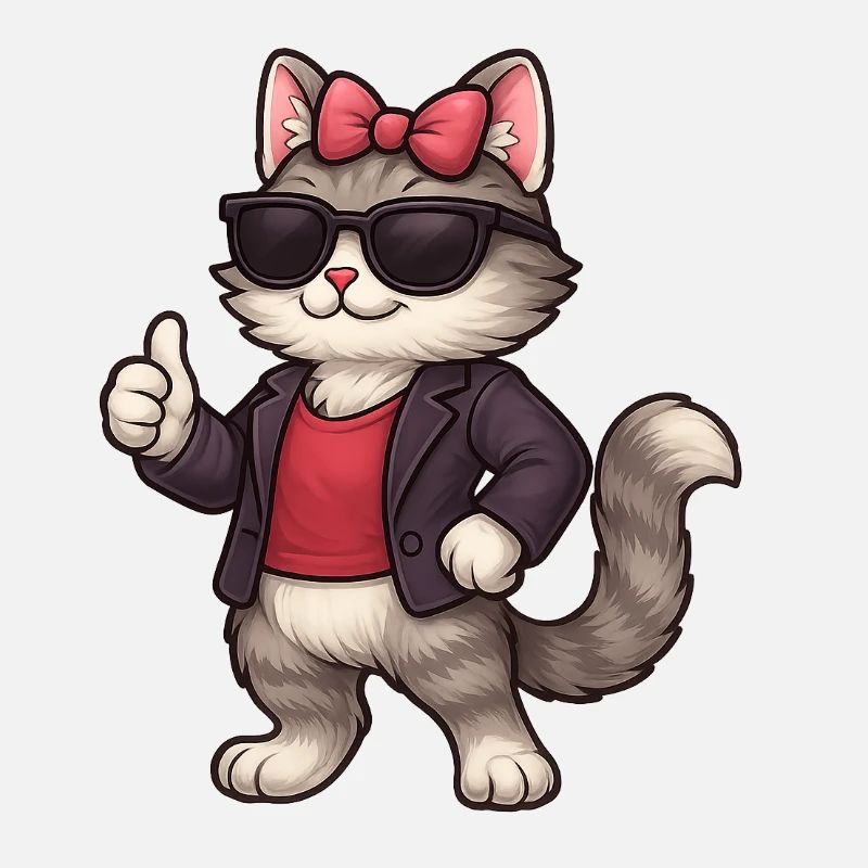 Cool cat with leather jacket