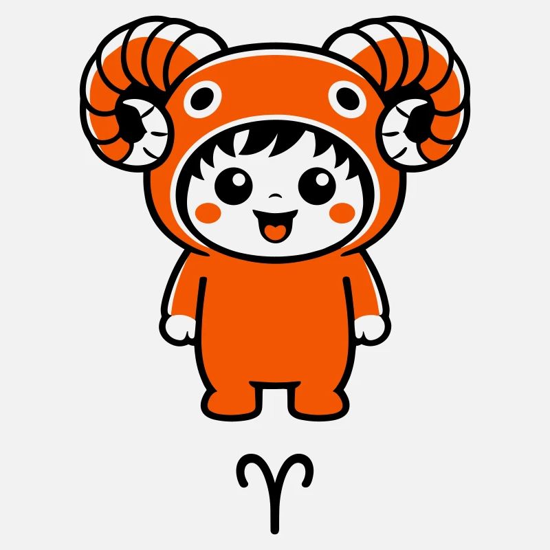 Sternzeichen Widder im Kawaii Style