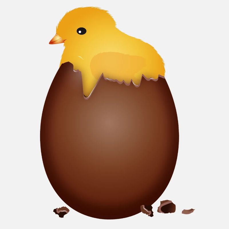 Chocolate Easter Egg with Cute Chick