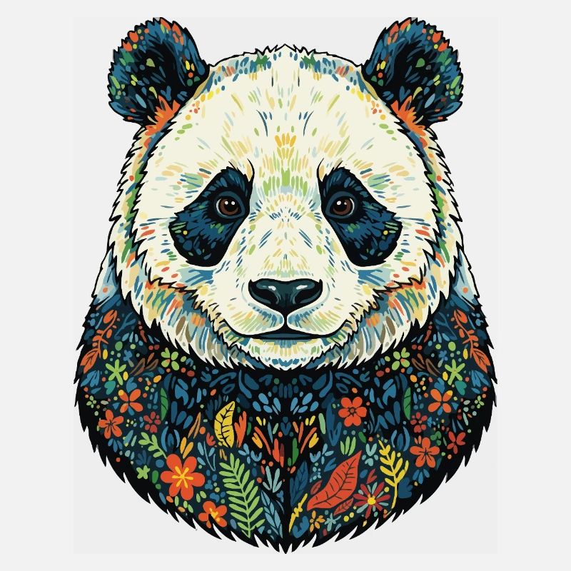 Portrait de Flora Panda avec des fleurs