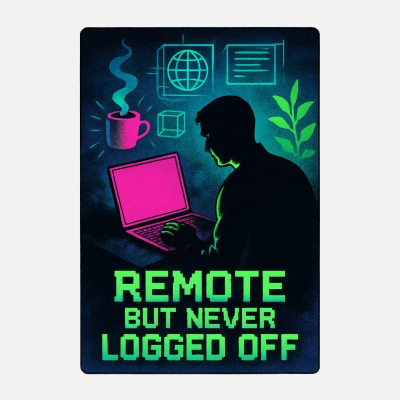 Connected teleworker H24 design neon cyber