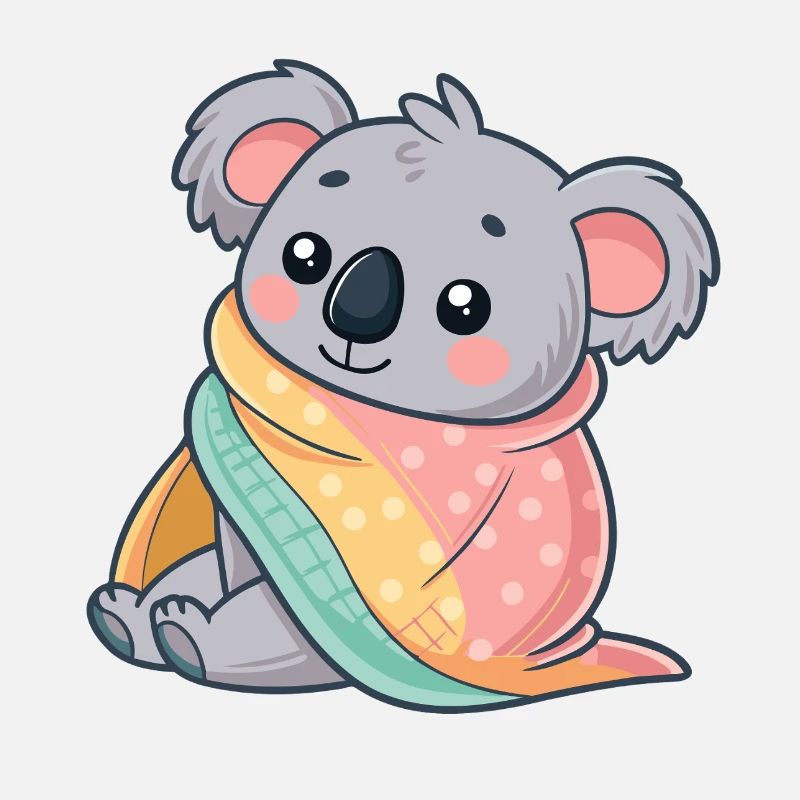 Koala cosy sous couverture