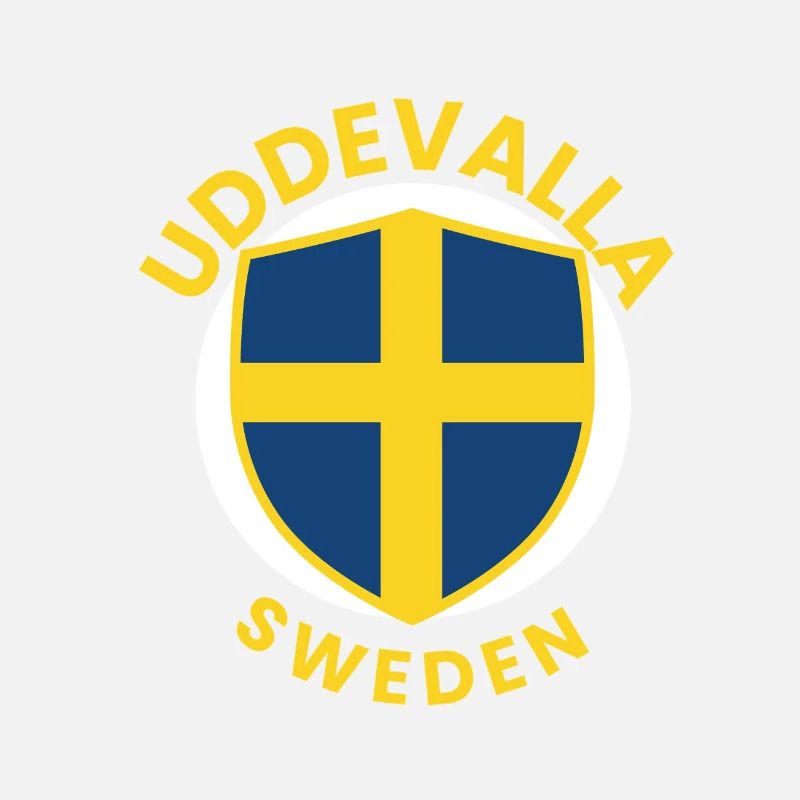 Swedish Shield Emblem with Flag