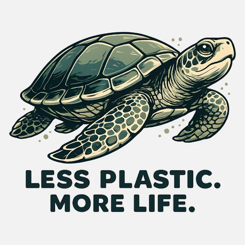 Less Plastic More Life Turtles Design