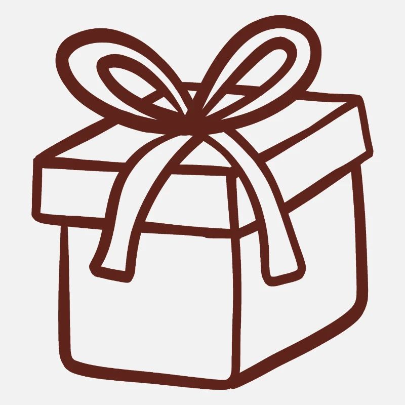 Boîte cadeau rustique dessinée à la main