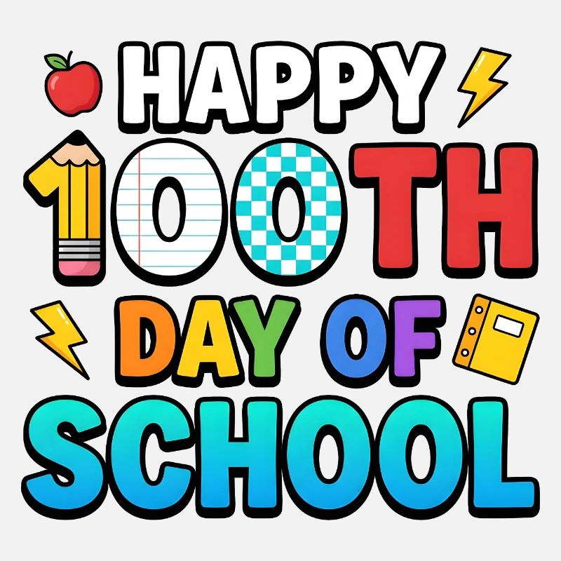 Joyeux 100e jour d’école cadeau enseignant et élève