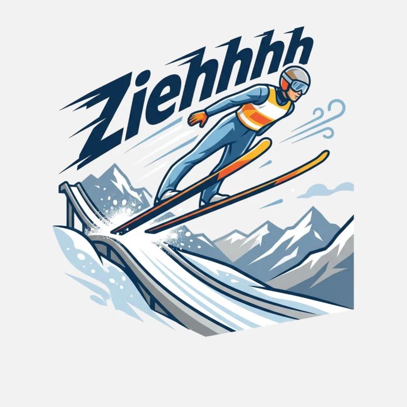 Vol de saut à ski Ziehhhh à travers le stade