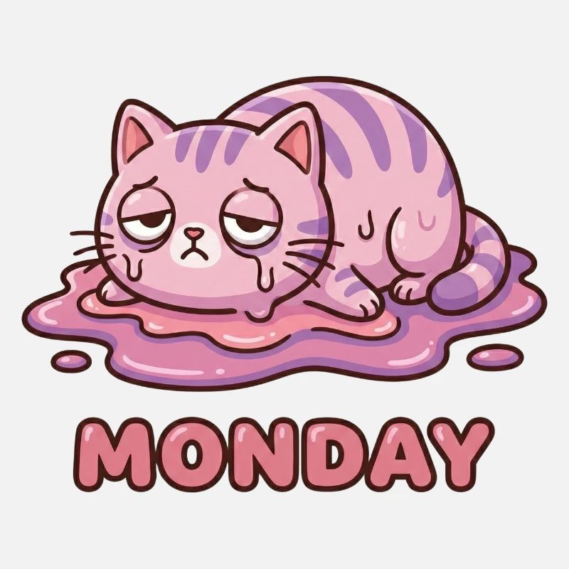 Je déteste les lundis - Chat mignon épuisé
