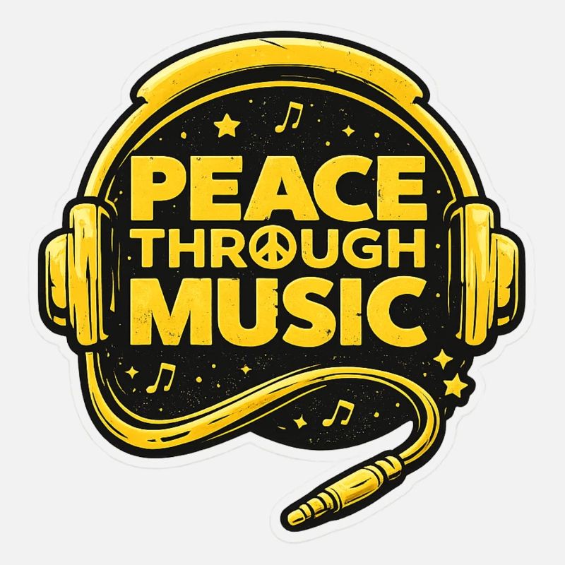 Frieden durch Musik Logo mit Kopfhörern