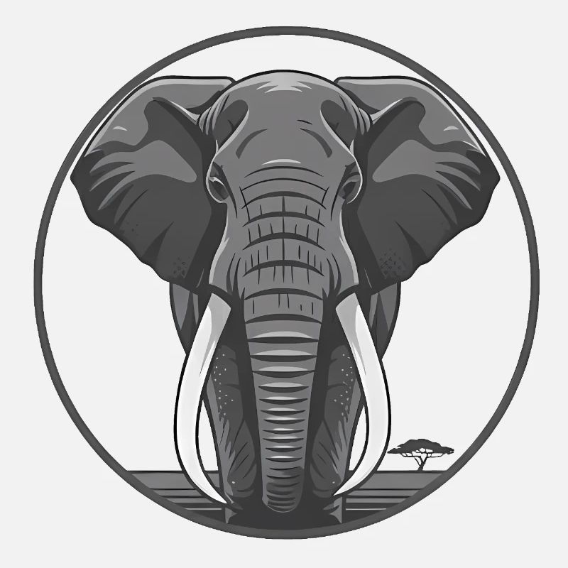 Graphique de cercle de tête d’éléphant