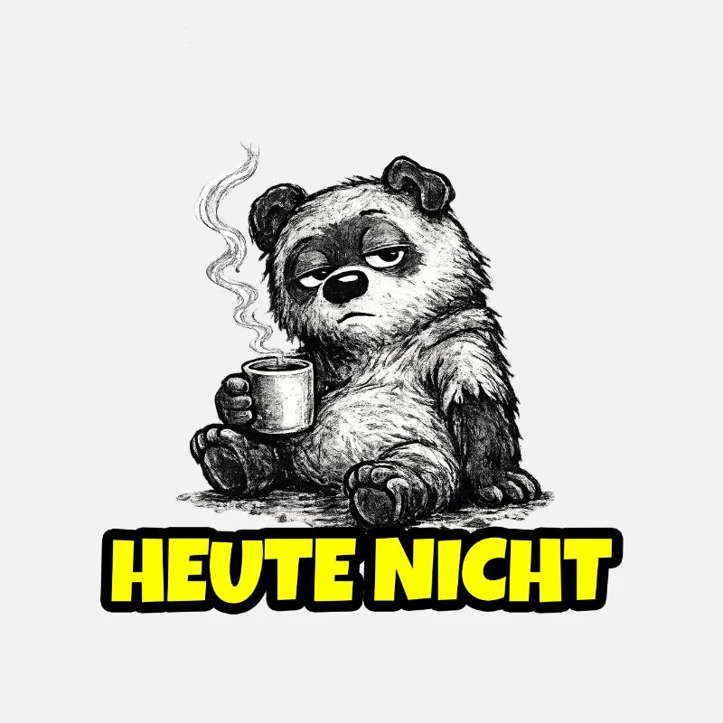 Not Today – Grumpy Bear with Coffee (Sketch)