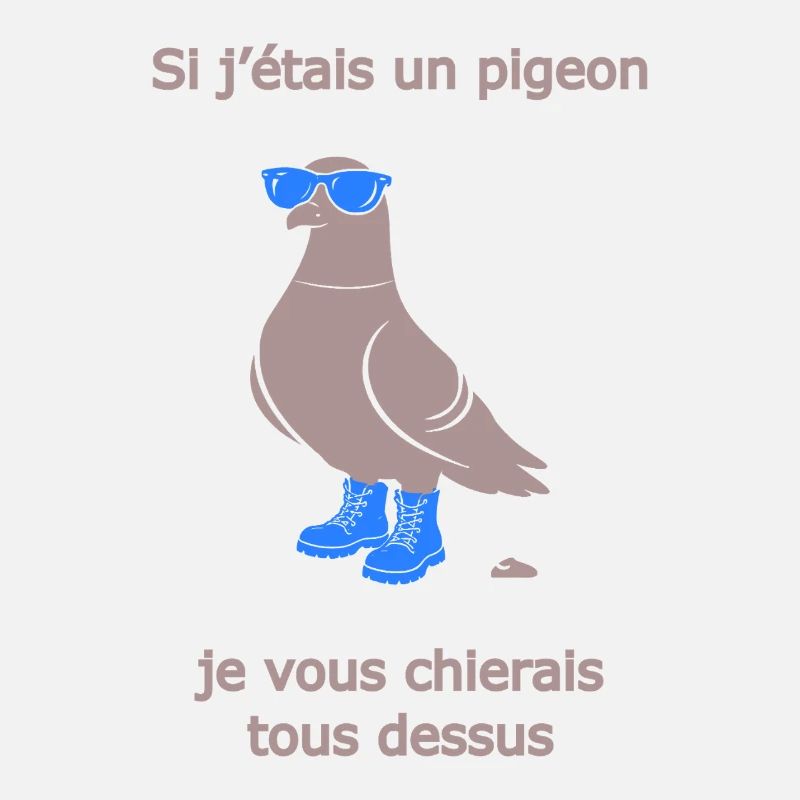 Provokative Pigeon Boots Hellblauer Humor