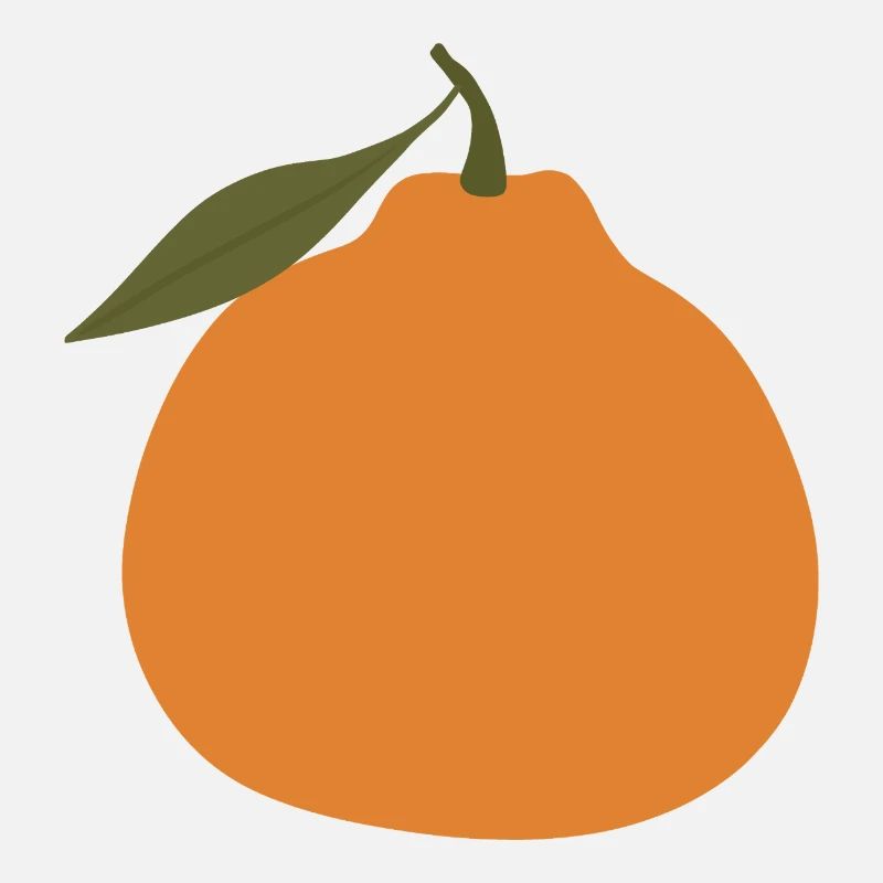 Minimalist Orange with Leaf