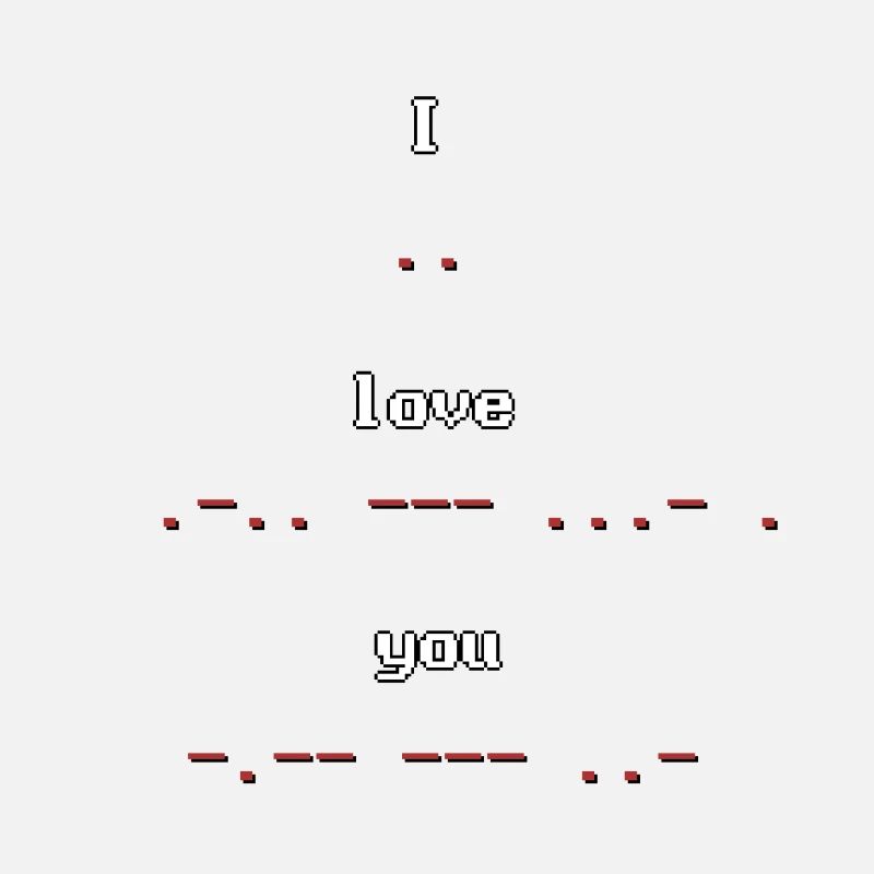 Code Morse rétro pixel art Je t’aime