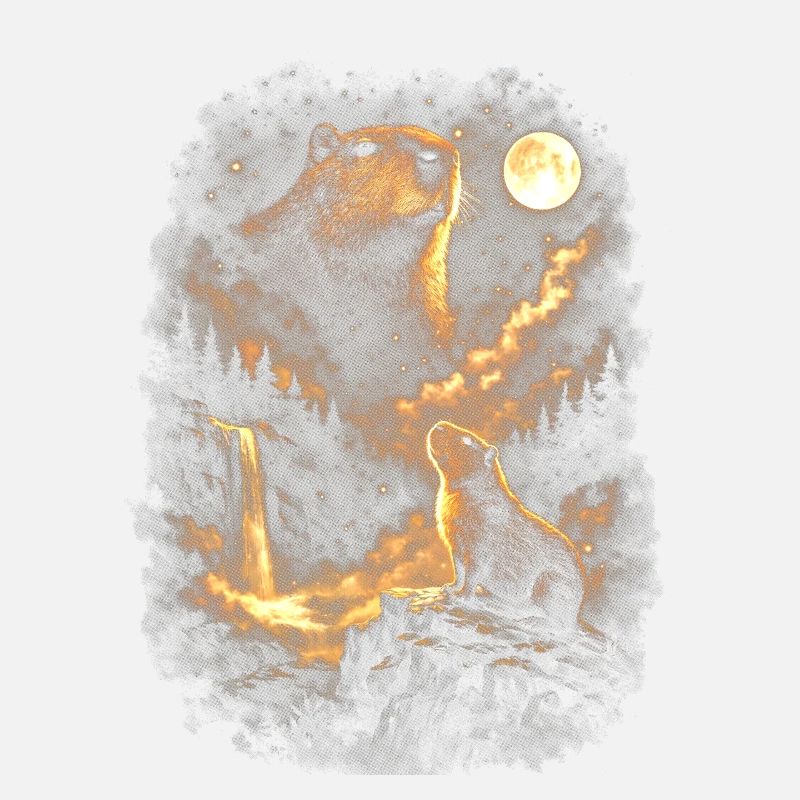 Moonlight beaver in cloud forest