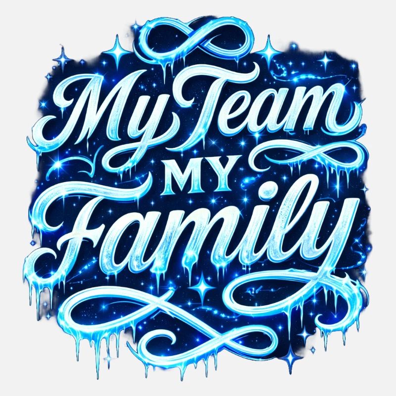 My Team My Family Neon Script