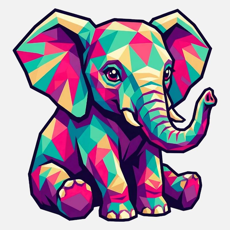 Buntes Elefantendesign – Niedlicher Elefant