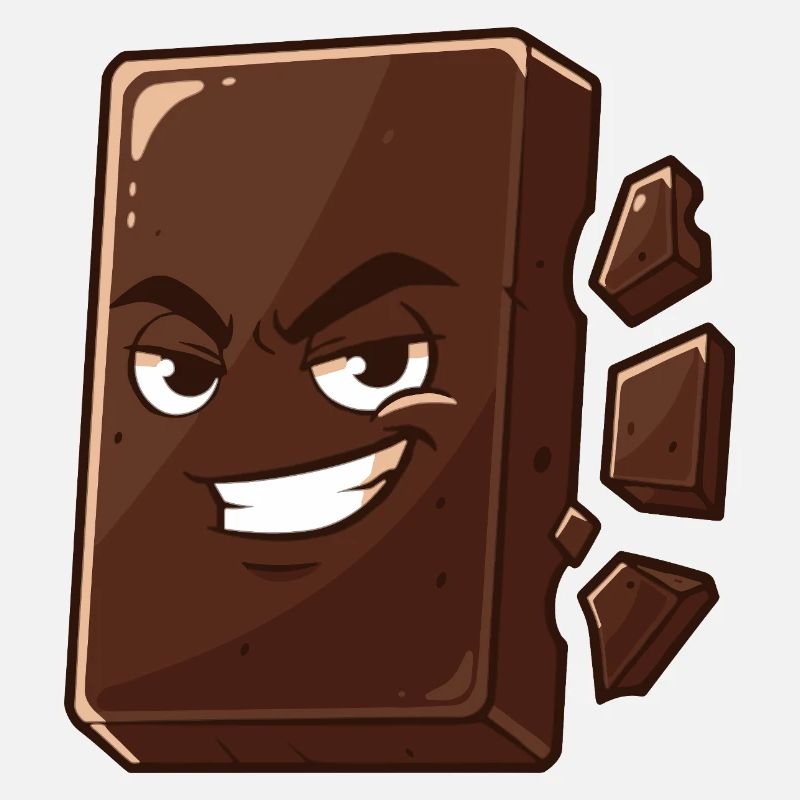 Charming chocolate block with grin