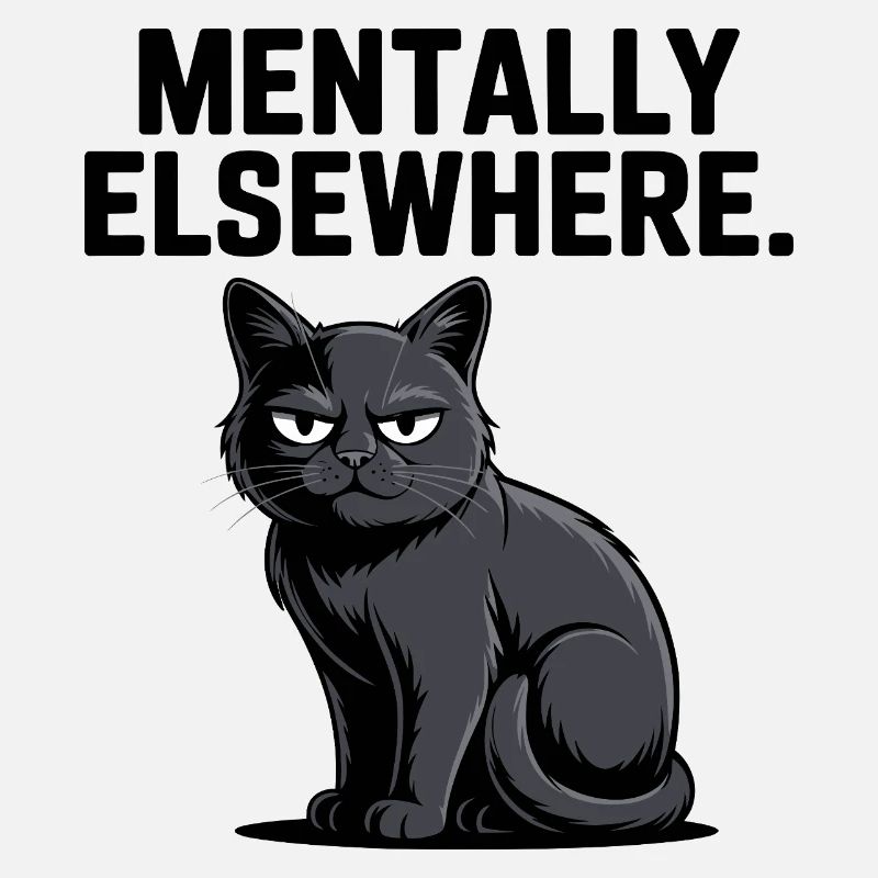 Mentally Elsewhere Cat Tee