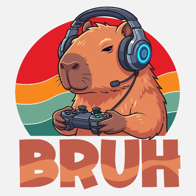 Retro Bruh Gaming Capybara Capybaras Niedlich