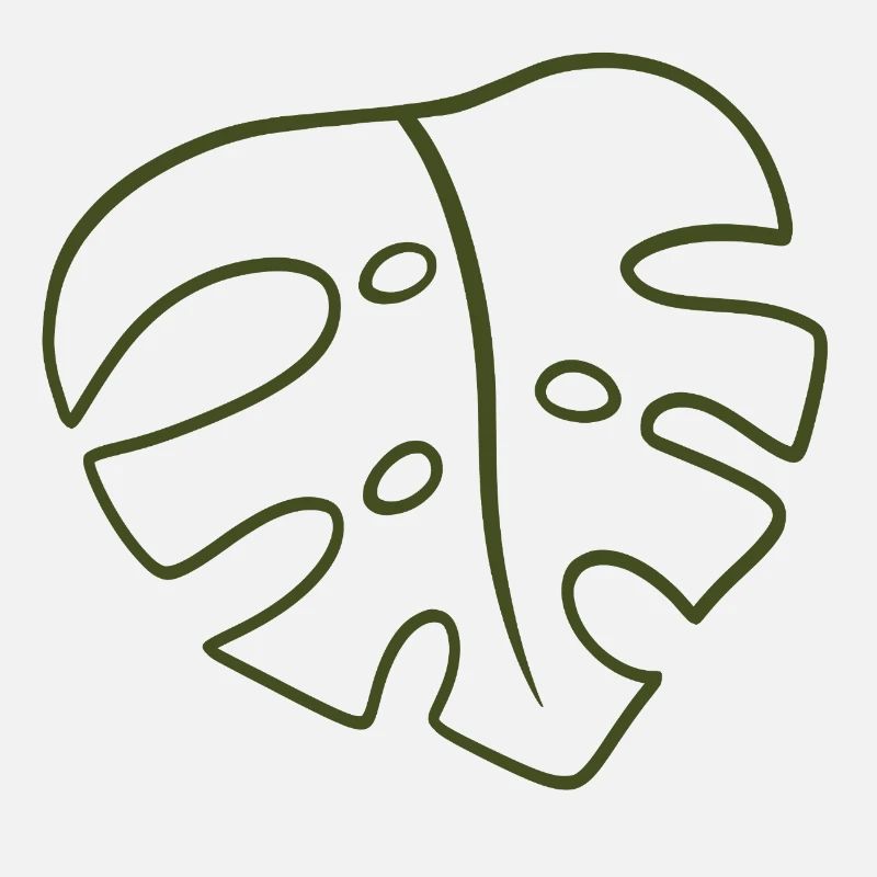 Monstera Line Art Leaf