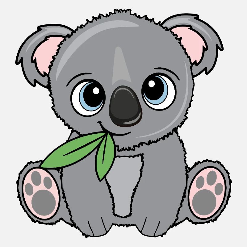 Petit koala avec feuilles