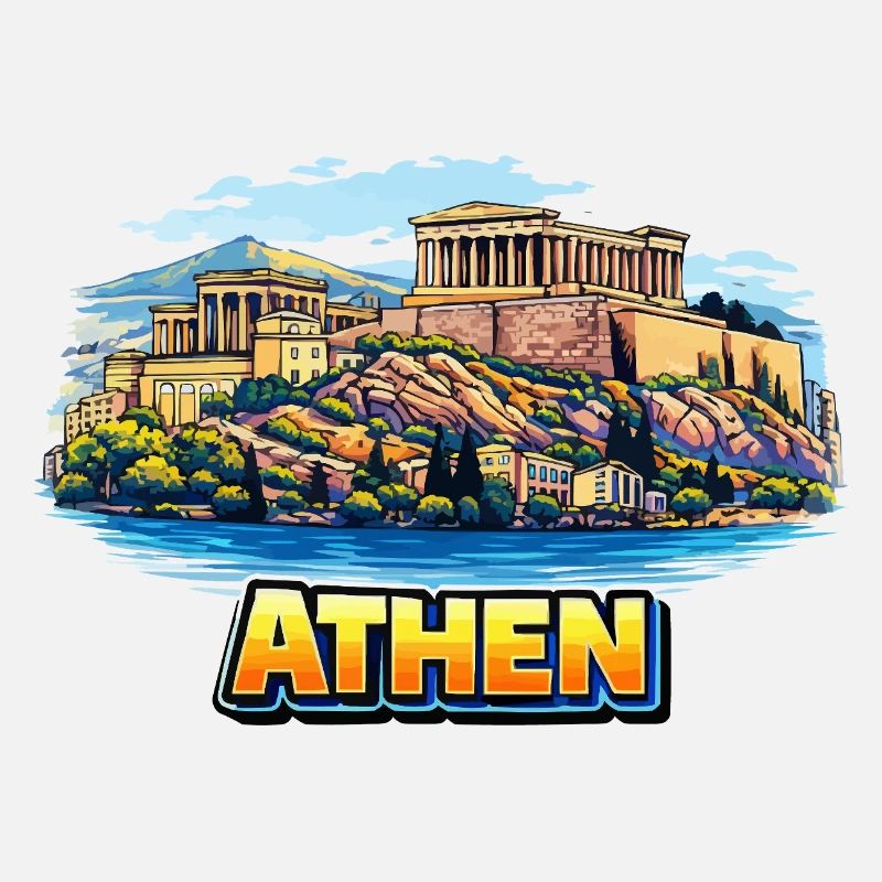 Illustration de l’île de l’Acropole d’Athènes