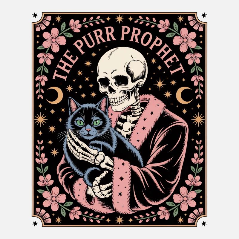 Le Squelette du Prophète Ronronner avec le Chat Noir
