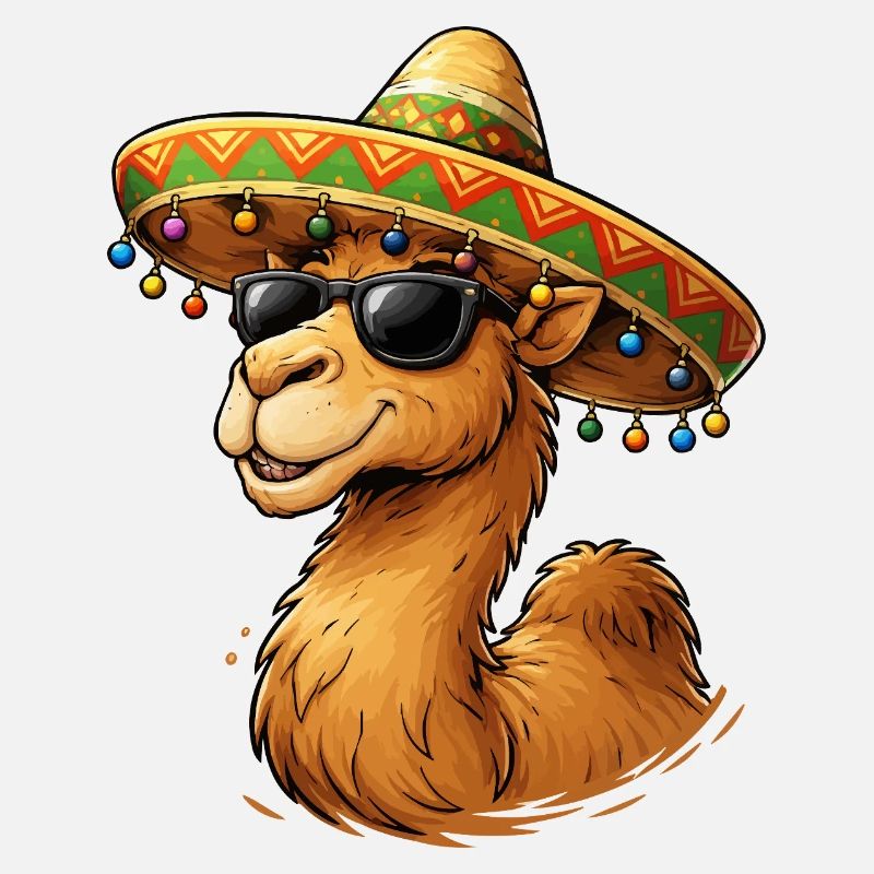 Kamel Lächeln mit Sombrero