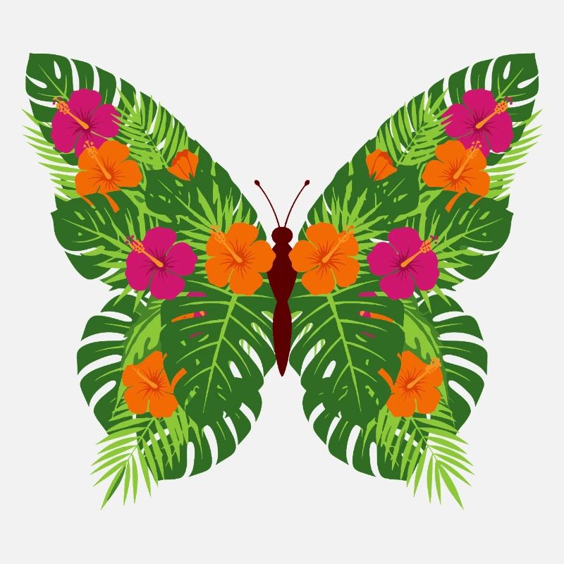 Papillon tropical des feuilles