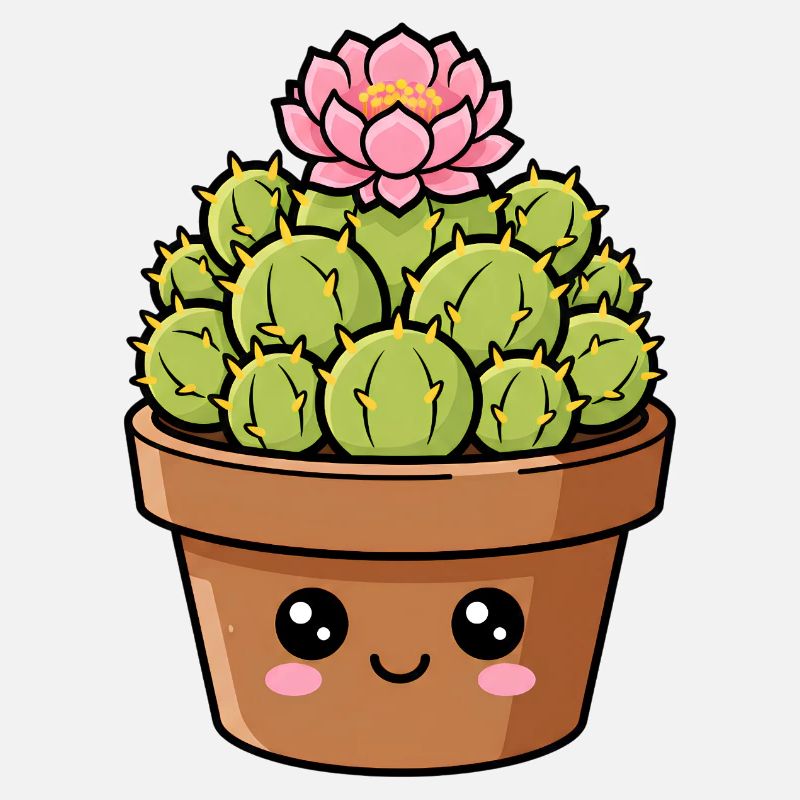 Kawaii-Kaktusblütentopf