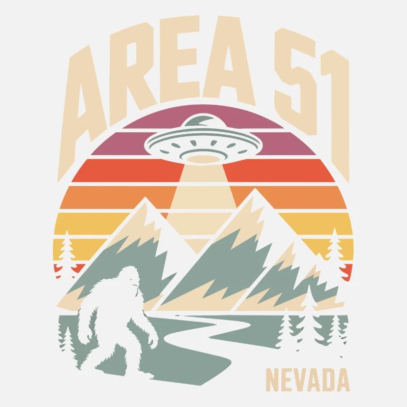 Area 51 Nevada UFO Retro Design